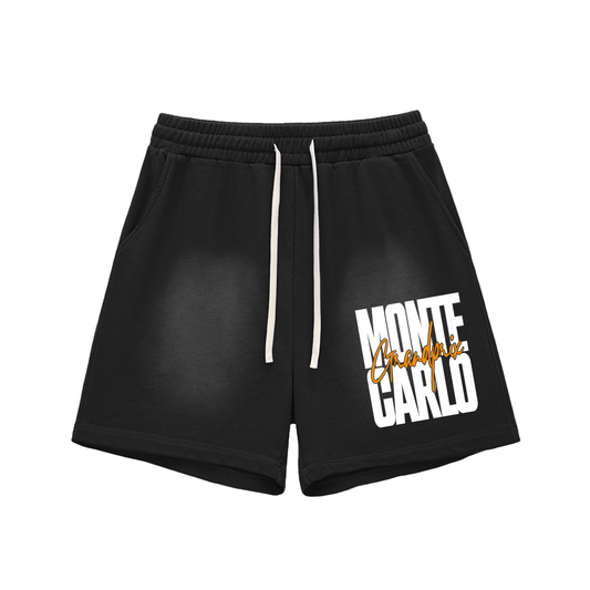 Sun Fade Raw Edge Cotton Shorts